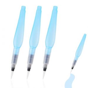 3 Pcs Pinceau Aquarelle Reserve d'eau, Pinceau Reservoir Eau, Peinture d'eau Brosse, Pinceaux Aquarelle à Reserve d'eau Rechargeables, Stylo Pinceau a Reservoir avec Pointe Ronde et Plate (ZHAO DAN DE DIAN, neuf)