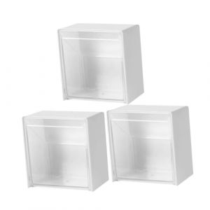 Beaupretty 3 Pièces Coffre De Rangement Salle De Bain Porte- De Coton Pour Le Visage Boîtes De Sucre De Café De Thé Avec Couvercles Les Hanches Blanche (lorianca, neuf)