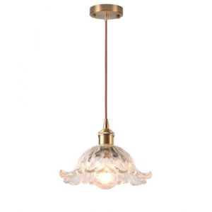 LIGKIN Suspension Luminaire Vintage Industrielle E27 Lustre à Fleurs Créatif Abat-jour en Verre Luminaire Plafonnier Déco pour Cuisine Salle à Manger Chambre (LigKin Light, neuf)