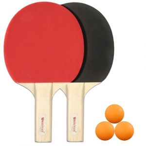 MOPQMKT Raquette de Ping Pong Set - Raquettes de ping Pong 2 Raquettes de qualité et 3 balles de ping Pong Kit pour Adultes Enfants Intérieur Extérieur (ezhoushijingjietianshangmaoyouxiangongsii, neuf)