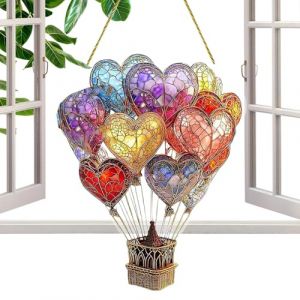 Yanayi D&eacute;corations Montgolfi&egrave;re, Lanterne Montgolfi&egrave;re en Verre Acrylique Teint&eacute;, Ornements D&eacute;coratifs Ext&eacute;rieurs pour Jardin et V&eacute;randa (hyhtradestore, neuf)