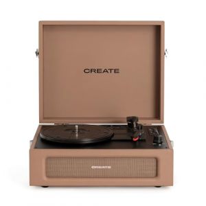 CREATE/Record Player Retro/Platine Vinyle r&eacute;tro Moka/avec Bluetooth, USB, SD, MicroSD et Mp3 (CREATE, neuf)