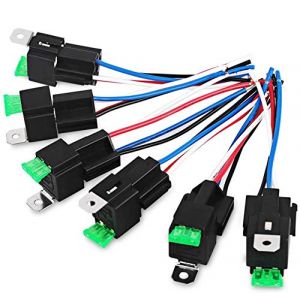 Fasizi 6Pcs 12V 30A Fusible Relais Commutateur Harnais ATO/ATC Lame Fusible, 4 Broches SPST Automobile Relais &Eacute;lectriques avec Heavy Duty 14 AWG Fils (FASIZI EU, neuf)