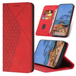 SRISHP Coque pour iPhone SE 2020 / iPhone SE 3, Premium en Cuir PU à Rabat Flip Housse Pochette Étui Protection pour iPhone 7 / iPhone 8 / iPhone 6, Rouge (THRION, neuf)
