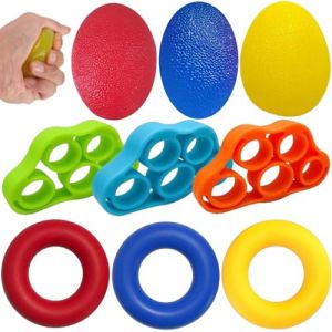 Résistance Balle Reeducation Main,9pcs Hand Grip Musculation,Hand Grip Musculation Avant Bras,Hand Grip Strengthener,Exerciseur De Doigts,Musculation Main Doigts,Doigt Civière Préhension (kangliyaun, neuf)