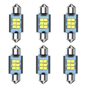 SIGANDG 6 Pieces 36MM Feston 6418 C5W Voiture Ampoule LED,12-24V 500LM 6500K(Blanc) 6SMD 2835 LED Chipsets Canbus Sans Erreur,Pour Voiture DôMe Carte Coffre LumièRe De Courtoisie-2 Ans De Garantie (SIGANDG Store, neuf)