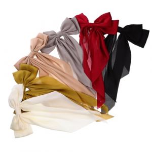 PACKOVE 6 Pièces Clip de printemps en épingle à cheveux clips ruban de cravate pour cheveux enfants arc agrafe nœuds de cheveux pour adolescentes barrettes pour cheveux épais le fer (Spring TU, neuf)