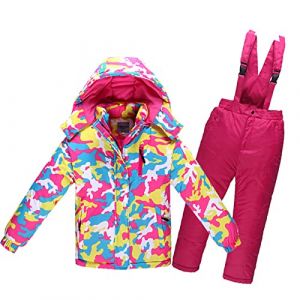 Combinaison de Ski Enfant Veste de Duvet à Capuche et Pantalons de Neige 2 Pièces Manches Longues Hiver Ensemble de Ski 2 Pièces Fille Garçon Pantalons de Ski et Doudoune à Capuche pour 3-10 Ans (⭐⭐⭐⭐⭐AEGJEGVD⭐⭐⭐⭐⭐, neuf)