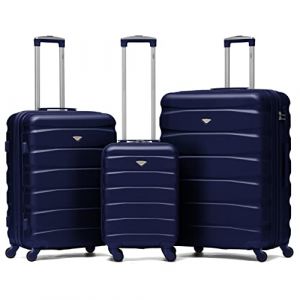 Flight Knight Lot De 3 Moyen Et Grand Valises Rigides Legeres en ABS A 4 Roues Cabine Bagage A Main pour Plus De 60 Compagnies Aeriennes -easyJet, Jet2 Et Taille Max Ryanair (Priority) 55x40x20cm (Prime Brands Group FR, neuf)