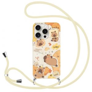 Yimctoie Anime Coque avec Cordon pour Samsung Galaxy A14 5G 6.8'', Manga Cute Cartoon Capybara Motif Silicone TPU Housse Étui en avec Chaîne Collier Réglable Téléphone Portable Lanyard Blanc Case (Hebi Peilian Planting Co., Ltd., neuf)