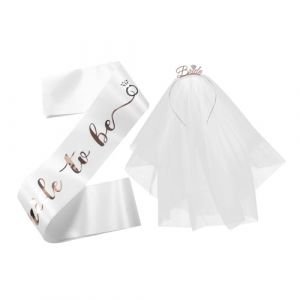 Ipetboom Écharpe De Mariage Pour Future Mariée Bandeau De Mariée Accessoires Pour Enterrement De Vie De Jeune Fille Fiançailles Célébrations (hikarish, neuf)