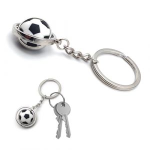Leddy Living Porte-cl&eacute;s de poche balle de football, sport ballon de football s&eacute;rie A, La Liga, League, Bundesliga, Ligue 1 avec anneau porte-cl&eacute;s, accessoire pour homme et femme, id&eacute;e cadeau, gris (Powersell ITA, neuf)