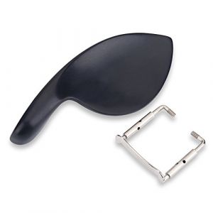 Mentonnière repose-menton de violon support soutien de menton en bois ébène avec support standard pour violon 4/4 (meeqi, neuf)