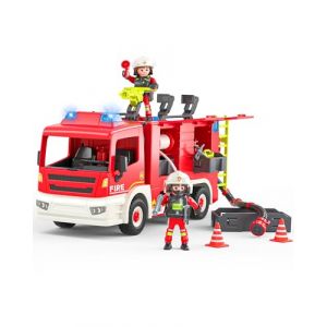 Coroiesty Camion Pompier Jouet &agrave; Partir de 4 Ans, Grand Camion de Pompiers avec 2 Pompiers et Outils, Lumi&egrave;re et Sir&egrave;ne, V&eacute;hicule de Secours pour Enfants Gar&ccedil;ons Filles (MORAL APE LIMITED, neuf)