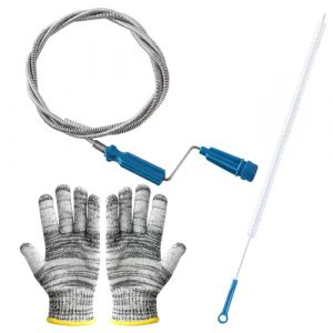 Eclove Furet Deboucheur Canalisation 3 m, Furet Deboucheur Canalisation Professionnel avec Brosse de Nettoyage et Gants, Sonde de D&eacute;bouchage pour Toilettes, Lavabos et Canalisations de Baignoire (Hanyina, neuf)