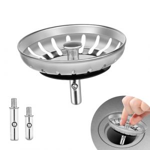 M JINGMEI Bouchon Evier Cuisine INOX 80mm, Bonde Universelle en Acier Inoxydable pour Drainage Rapide, Anti-Obstruction et Anti-Corrosion - Installation Facile (pour Trou d'Évier de 80.3-82mm) (TISESIT Direct EU, neuf)