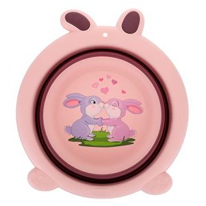 Beaupretty bassin de pied pliant bassin de bain bébé shampoing pour enfants lavabo pliant pour bébé lavabo de dessin animé biberons lavabo pour tout-petit bassin pliant pour bébé pp rose (lorianca, neuf)