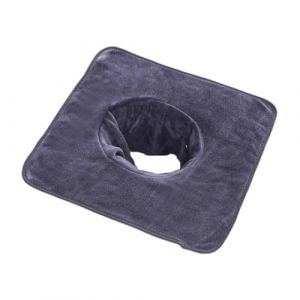 Serviettes de Massage pour Table de Massage, Serviette Spa avec Trou pour Le Visage,Housse de Table de Massage Douce pour Beauté, Coussin pour I'appui-Tête de La Table Massage, 35x 35cm, Gris FoncÉ (Grand Plaisir 360, neuf)
