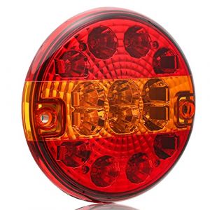 ETUKER Feu arri&egrave;re LED rond pour remorque de camion Hambourg Feu stop &eacute;tanche 10 ~ 30 V pour remorque, camion, caravane ou van (ETUKER, neuf)