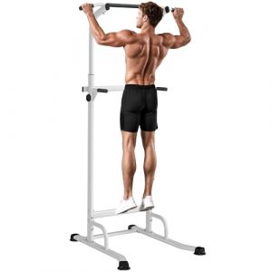 SPORTNOW Power tower dip barre de traction autoportante r&eacute;glable en hauteur station de traction et de dips station de musculation pour entra&icirc;nement de fitness pour salle de sport &agrave; domicile, la maison (Aosom FR, neuf)