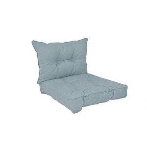 POKAR Coussins de Jardin Extérieur Coussin Chaise Galette de Chaise, 1 Lot de 2 (1x Coussin d'assise 50x50x10 cm + 1x Coussin Dossier 50x40x10 cm), Bleu (EURAKOP-FR, neuf)