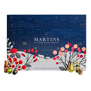 Calendrier De L'Avent Liqueur De Chocolat Martin's Chocolatier | Calendrier De L'Avent Chocolat | Cadeau Chocolat | Chocolats Français | Chocolats Végétaliens (Martin's Chocolatier, neuf)