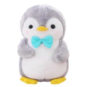 Aurasky Peluche Pingouin Jouet, 25cm Pingouin Peluche Feature Doudou Poupée en Peluche, Pingouin avec Bleu Noeud Papillon Oreiller Figurine en Peluche Cadeau pour Enfants Adultes (JGEU, neuf)