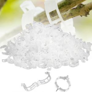 ComedyKing Clips Support pour Attacher Les Plantes de Jardin, Plant Support Clips, Clip en Plastique sécurisé pour Plantes, Attache Tomate pour Les légumes Tomate Vigne tiges (300, Blanc) (ComedyKing, neuf)