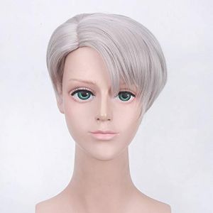 Anime Yuri !!! sur glace perruque cosplay Katsuki Yuuri Plisetsky Yurio cheveux synthétiques Viktor Nikiforov yuri sur glace perruques cosplay + bonnet de perruque perruque ichiko taille unique PL-6 (long zhu tang, neuf)