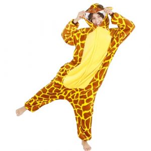 Kitimi Unisexe Adulte Onesie, Deguisement Girafe Adulte, Animaux Pyjamas Costume Combinaison Unisexe Adulte Pyjama Anime Kigurumi Costume Cosplay Soir&eacute;e Pyjama Halloween Costumes de Carnaval (Funpino, neuf)