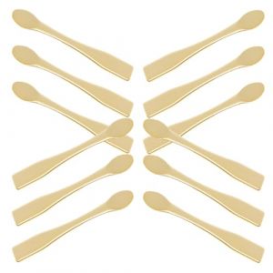 Hohopeti Lot de 12 Spatules de Maquillage en Abs Dor&eacute;, Cuill&egrave;res R&eacute;utilisables pour Cr&egrave;me Visage, Mini Spatules Cosm&eacute;tiques pour Soin Peau, Application Pr&eacute;cise et Hygi&eacute;nique (Ingrid GL, neuf)