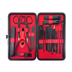 CIOUYAOS Kit Manucure, Coupe Ongle Pedicure Set, Professionnel Trousse Femme Homme Manicure Complet Accessoires, Outils, Coupe et Polissage pour Manucure et Pédicure (aibiys, neuf)