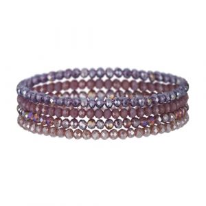 GoPaw Multicouches Bracelets Pour Femme, Bracelets En Cristal Boho Multicouches Bracelet Pour Femme Bracelet De Perles En Cristal (Violet) (GoPaw Cayne, neuf)