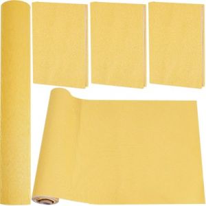 craspire Tissu de Livre en Lin de 2000x425 mm pour Reliure de Livre, Surface en Tissu Auto-Adh&eacute;sif Jaune avec Dos en Papier, Couverture de Livre pour Livres, Album, Scrapbooking, Couverture (CRASPIRE FR, neuf)