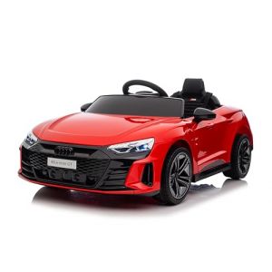 FINOOS Voiture &eacute;lectrique pour Enfants 12V avec t&eacute;l&eacute;commande, A.UDI RS-Etron v&eacute;hicule pour Enfants avec klaxon, LED, Musique, d&eacute;marrage progressif, v&eacute;hicule &eacute;lectrique avec Roue auxiliai (Rouge) (S.N. Commerce B.V., neuf)
