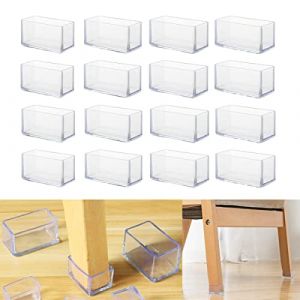 16 pièces de protecteurs de sol rectangulaires en silicone pour pieds de chaise de 20x40 mm, embouts de pieds de chaise, protecteurs de pieds de meubles, housses de pieds de table à mouvement libre (lantian2019, neuf)