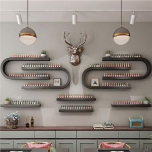 Présentoir Mural For Vernis À Ongles, Étagère De Rangement En Forme De U For Parfums, Présentoir For Vernis À Ongles Idéal For Salon De Beauté, Manucure, Spa À Domicile(Black,8pcs) (YEKONG, neuf)