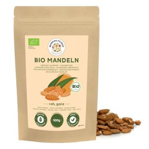 Amandes bio 500g par Munchilycious, amandes crues, amandes non grillées et non salées, collations aux noix, céto, parfaites pour la préparation de lait d'amande et de farine d'amande (Alpi-Trade, neuf)