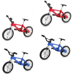 JYNVO Ensemble de 4 pièces Finger bike, mini vélo, vélo miniature décoratif pour doigt, accessoires de vélo pour enfants, modèle de vélo de montagne, adapté aux garçons et aux filles, jouets cadeaux (ROBFLOR MARKET CARS, neuf)