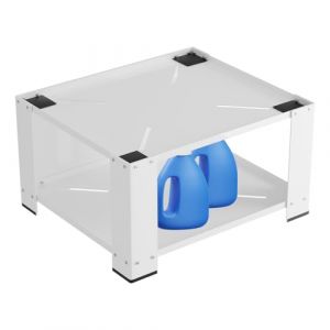 Peviasot Armoire de machine &agrave; laver et s&egrave;che-linge comme support 60,6 x 60,6 x 40 cm avec &eacute;tag&egrave;re, socle de machine &agrave; laver jusqu'&agrave; 150 kg, rehausseur de machine &agrave; laver pour s&egrave;che-linge/blanc (CSEUtech, neuf)