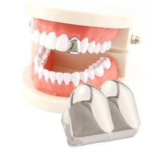GETBSTOOP Dents Hip Hop Bretelles plaquées unies Capuchon de dents simple pour dents Hip Hop Dents Grillz Bling Slugs Décoration pour dents Bouche Fournitures de fête Grills dentaires (zhenxinxx, neuf)