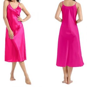 Nuisette Femme Sexy Pute, Fond De Robe Satin D'été, Robe Nuit Longue Nouvelle, Babydoll avec Bretelles Réglables, sans Manches, Col en V, Vetement Invisible, Noir Robe De Chambre (Anglekie, neuf)