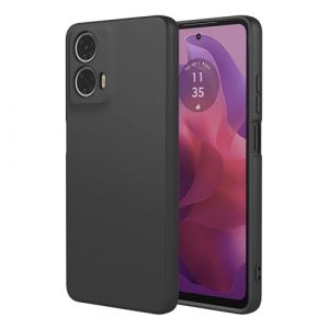 TAUYN Coque pour Motorola Moto G24/E14/G04s/G04, Tr&egrave;s Mince Doux Liquide Silicone Housse, TPU Silicone Antichoc Protection Etui, Noir (Kuaigu, neuf)