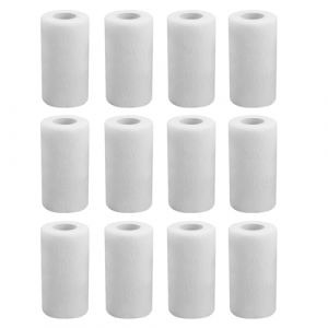 Zhufas 12 Rouleaux Bandage Autoadhésif, 10.5cmx4.5m Bande Cohesive pour Les Humains, Bande Strapping Adhésif pour Sports,Animaux,GonflementDes Cheville (Blanc) (LIUZZA NIELE S.R.L., neuf)