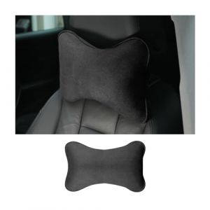 JNNJ Coussin Nuque pour Siège Voiture, Coussin D'appui-Tête pour L'appui-Tête du Siège De La Voiture Fabriqué en Coton, Oreiller De Voiture pour Siège Conducteur avec Sangle Réglable(Noir) (KJHmaoyi, neuf)