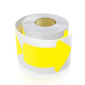 Meitaat Lot de 200 autocollants fl&egrave;ches - 7,6 x 15,2 cm - Pour marquage de sol - R&eacute;sistant aux intemp&eacute;ries - Jaune fluo (Meida Sign, neuf)