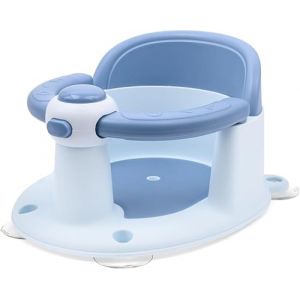 Siège de Bain pour Bébé de 6 à 36 Mois, Siège de Bain pour Nourrisson avec Coussin Antidérapant et 4 Ventouses, Siège de Bain pour Bébé Assis, Économise de l'Espace (Bleu) (Malloom store, neuf)