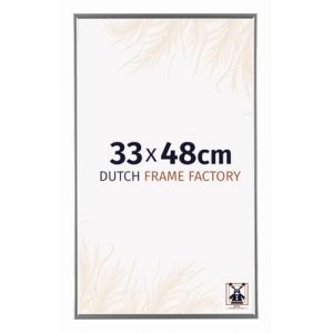 Dutch Frame Factory - Cadre photo 33x48 cm - Argent Brillant - Cadre photo en verre Plastique Anti Reflet Verre Acrylique - Cadre 33x48 cm - Easy (dutchframefactory, neuf)