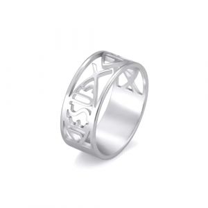 UNIFT Bague poisson J&eacute;sus pour hommes et femmes en acier inoxydable, style squelette, symbole chr&eacute;tien, bagues poisson J&eacute;sus, bijou de foi, 4 UK, acier inoxydable, sans pierre pr&eacute;cieuse, 9, Acier (Unift Jewely, neuf)