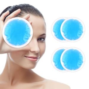 Poche de Glace Réutilisable (4 paquets), Masque pour Les Yeux,Compresse Froide et Chaude en PVC, Petit Pack de Glace en Gel, Glace Ronds, Poche de Gel Chaud Froid pour Enfant (DIDIhouse, neuf)